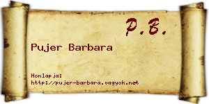 Pujer Barbara névjegykártya